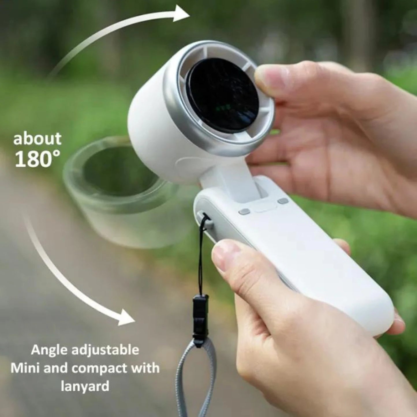 Handheld Folding Turbo Fan With 5 Speed Adjustment