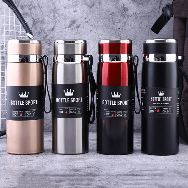 Slim Stainless Steel Water Bottle Premium Quality Long Lasting Insulation Leakproof Design For Hot And Cold Drinks | Random Color | 800ml
